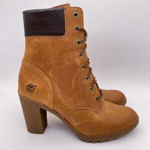 Timberland Women's Glancy 6" Leather Ankle Round Toe Heeled Bootie   -  Size: 9